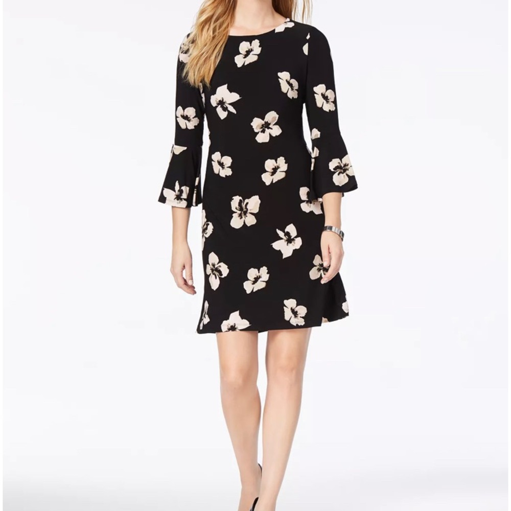 Tommy Hilfiger Black Floral Print Dress - Picture 13 of 13